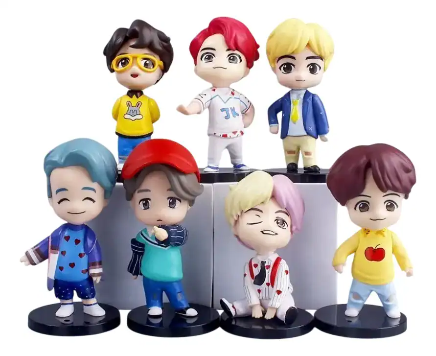 Coleção Bonecos Bts Action Figure Kpop 7 Peças