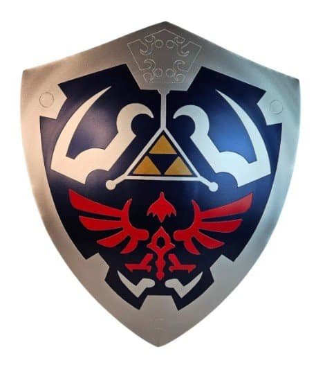 Escudo Hylian Shield de Metal Decorativo para Parede com Tema Zelda
