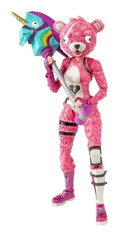 Figura McFarlane Fortnite Cuddle Team Leader boneco ursinho rosa