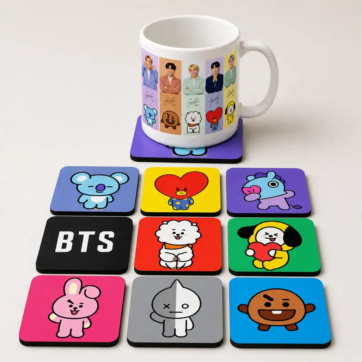 Kit Bts Caneca Porta Copo Bt21