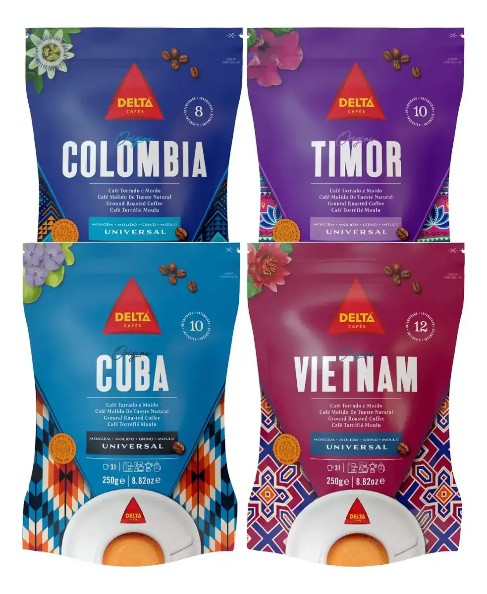 Kit Café Em Pó Origens Moído Torrado Delta Q 250g