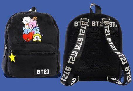 Mini Mochila Pelúcia BTS
