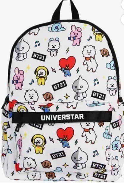 Mochila Escolar Branca BTS