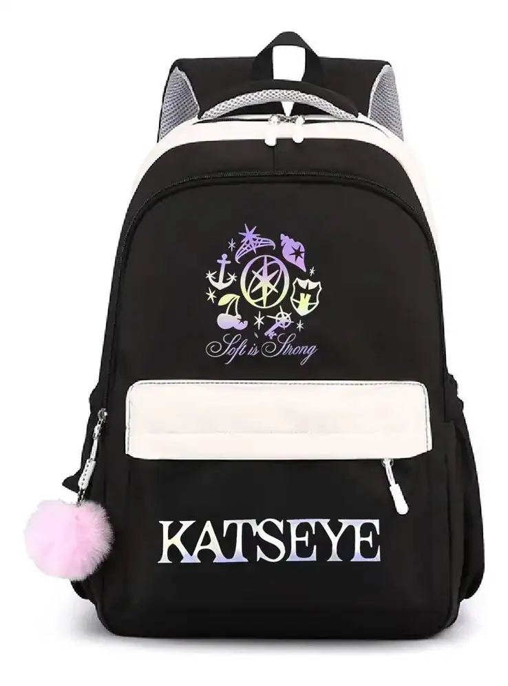 Mochila K-pop estética escolar Katseye menina
