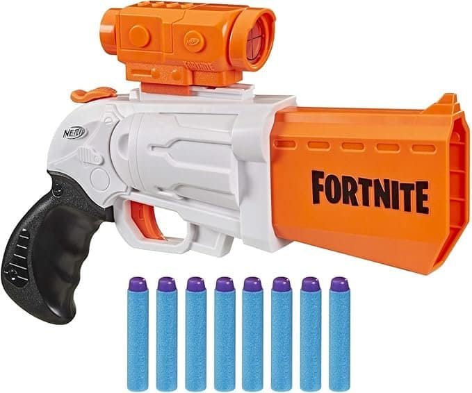NERF Fortnite SR Blaster 4-Dart Hammer Action Hasbro lançador dardos