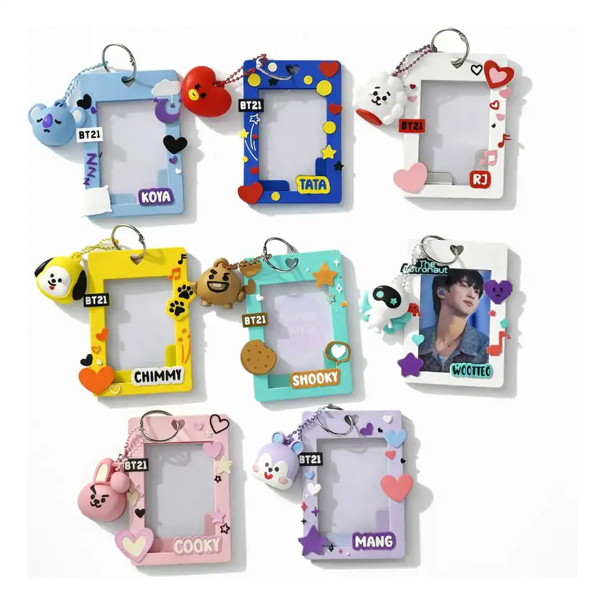 Photoholder Bt21 Com Pingente 3d Porta Photocard Kpop Bts