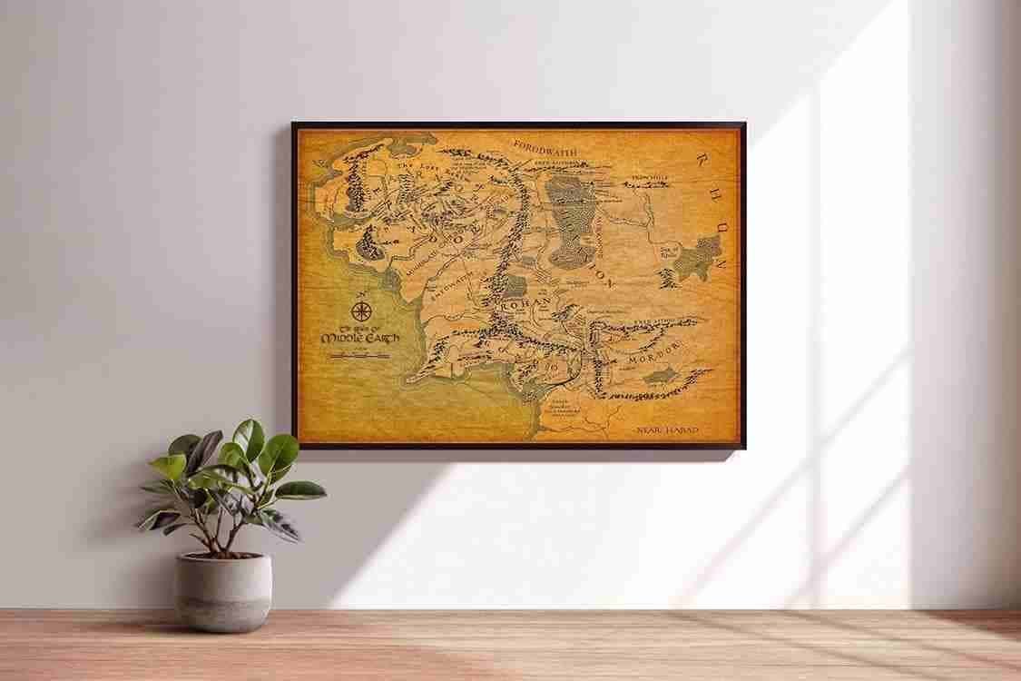 Quadro Decorativo Emoldurado Senhor dos Anéis Mordor 60x40 cm