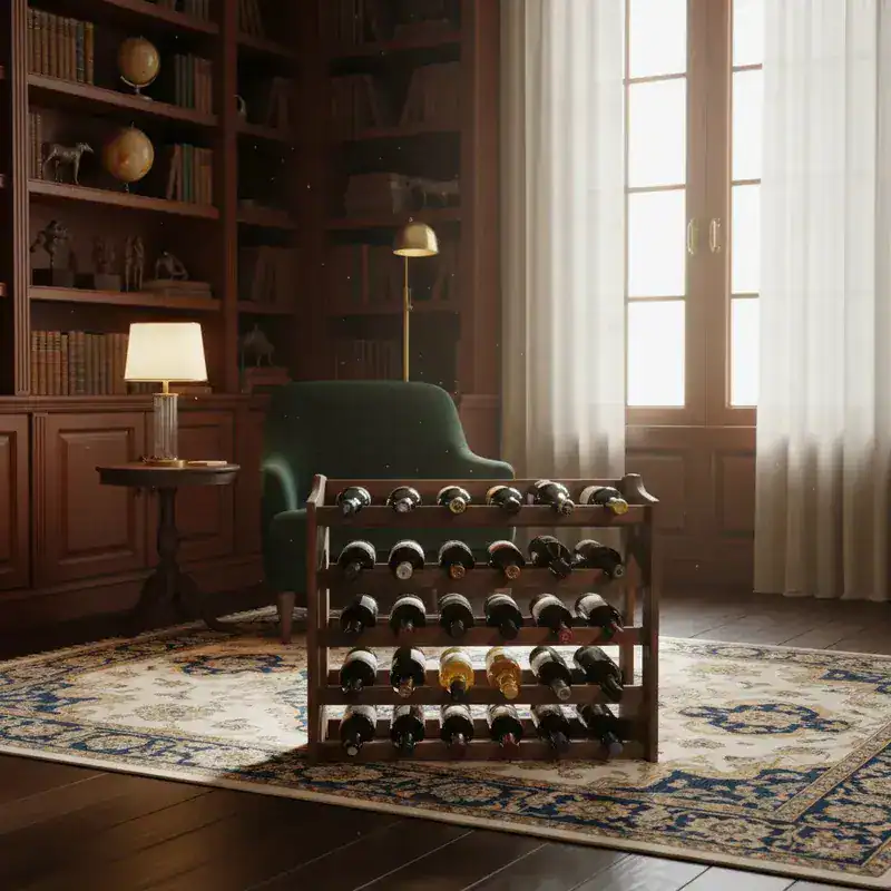 Rack de vinho independente para piso aço preto 24 garrafas