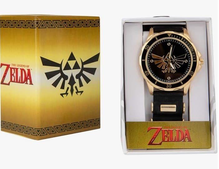 Relógio Zelda Triforce com pulseira de borracha