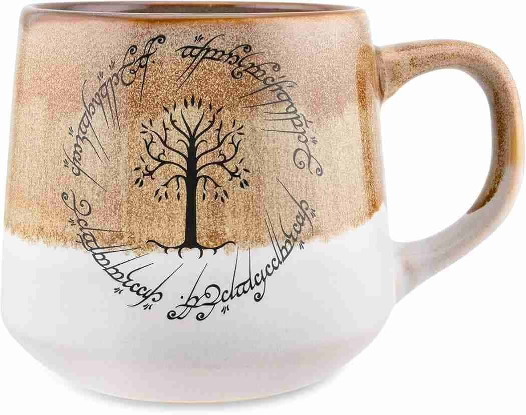 Silver Buffalo Senhor dos Anéis Gondor Elven Text High Gloss Reactive Glaze 510 g Caneca de cerâmica afunilada