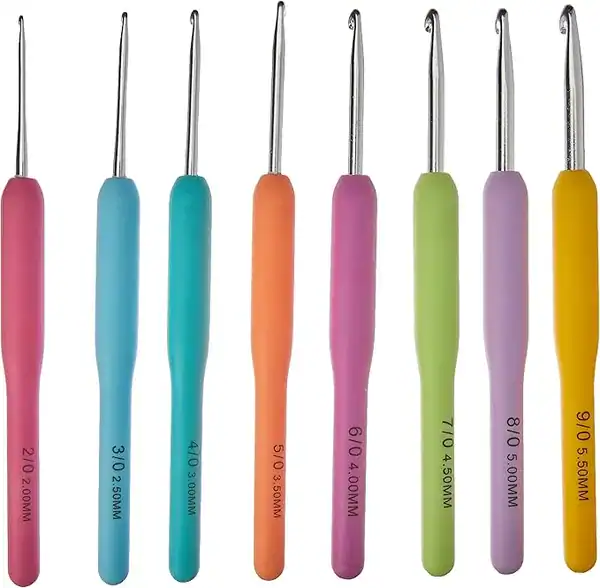 Kit de Agulha Para Crochê NYBC 8 tamanhos cabo de silicone colorido