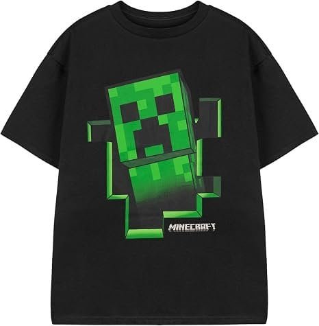 Camiseta Minecraft Creeper Face — Logo Clássico