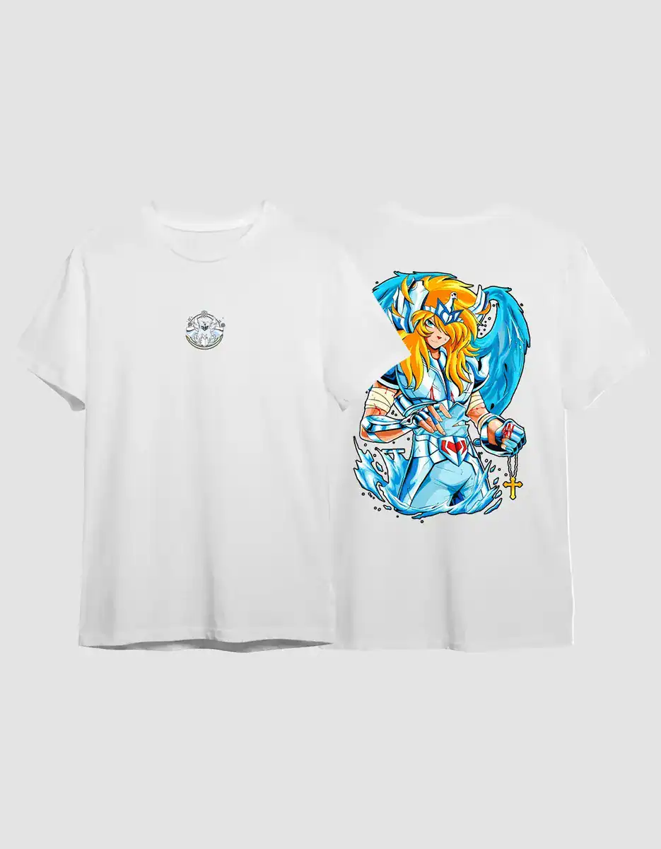 Camiseta Streetwear Cavaleiros do Zodíaco Hyoga de Cisne