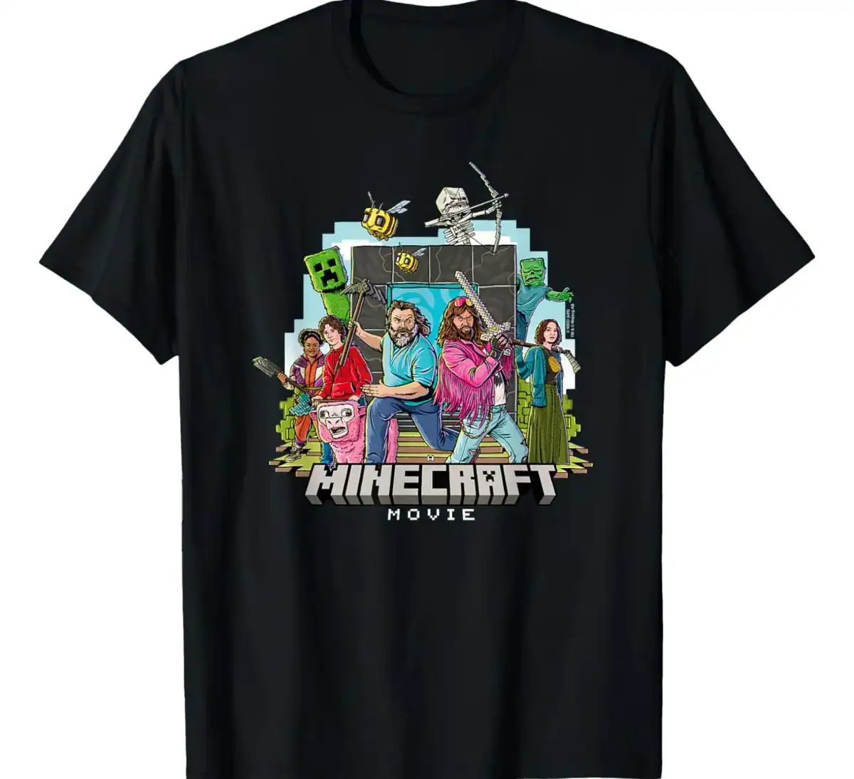 Camiseta Um Filme Minecraft — Jack Black e Jason Momoa 2025