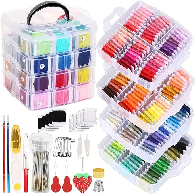 Kit Completo de Bordado PAXCOO — 276 Fios + Acessórios