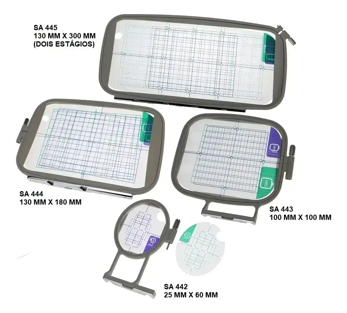 Conjunto de 4 Argolas para Máquina de Bordar Brother e Babylock