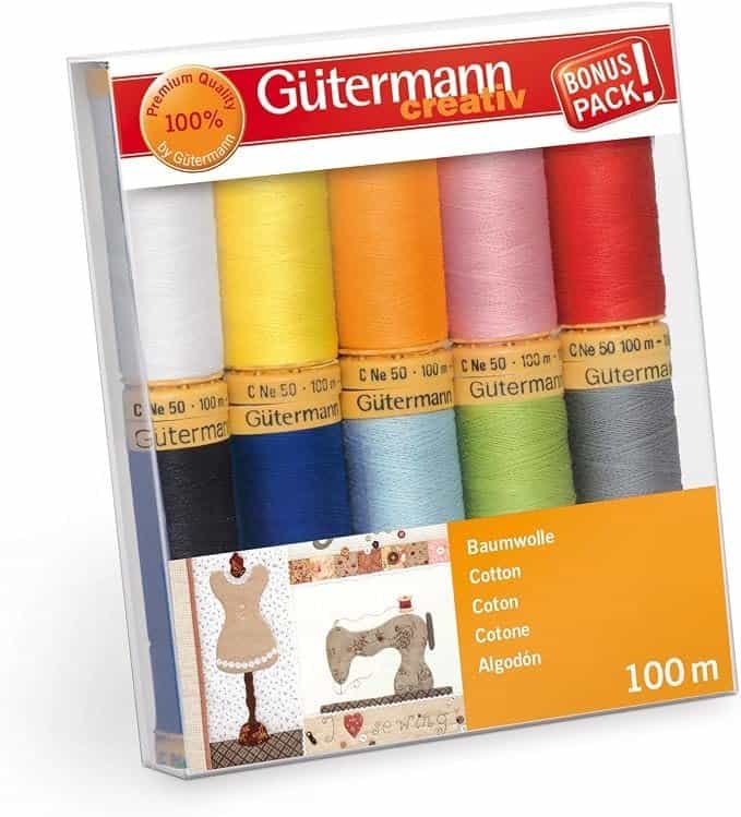 Conjunto de Fios de Algodão Natural Gutermann — 50 Carretéis