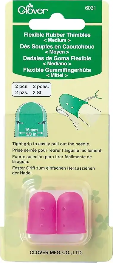 Dedal de Silicone Flexível Médio Rosa — Clover 6031