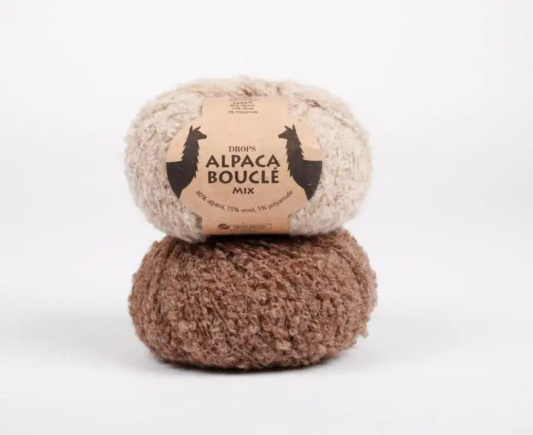 Fio De Lã Drops Alpaca Boucle Marrom