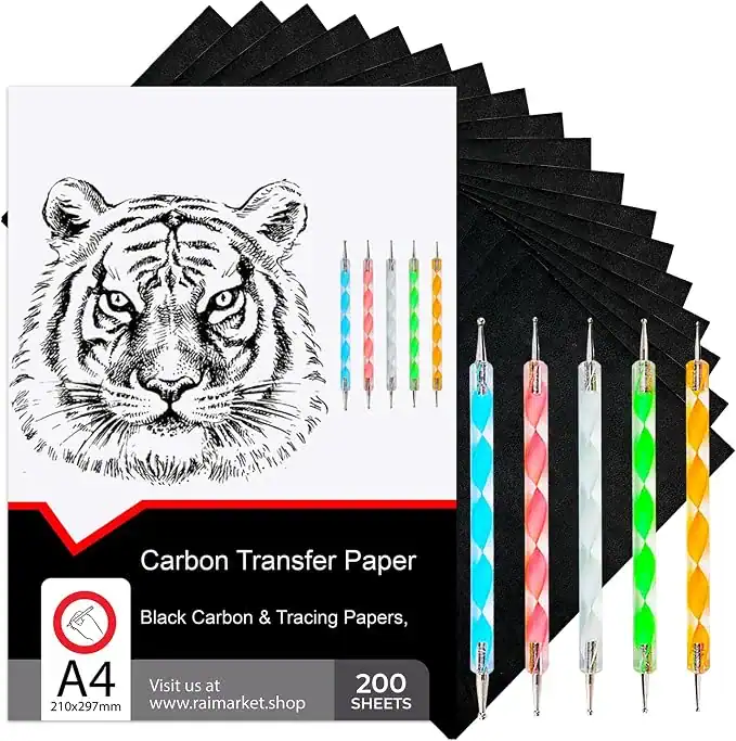 Folhas de Papel Carbono Preto para Traçar em Tecido