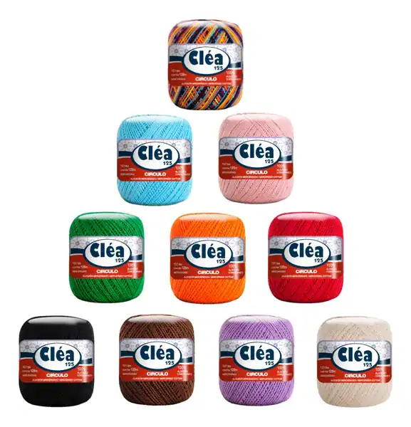 Kit 10 Linha Cléa 125m 19g Tricô Crochê Cores Sortidas
