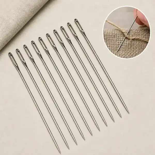 Kit 12 Agulhas de Tapeceiro Metal Niquelado Premium 10cm