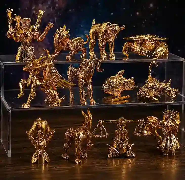 Kit 12 Miniaturas Cavaleiros do Zodíaco Saint Gold