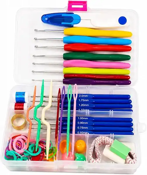 Kit de Crochê Completo 53 Peças com 16 Agulhas Ergonômicas Soft Profissional