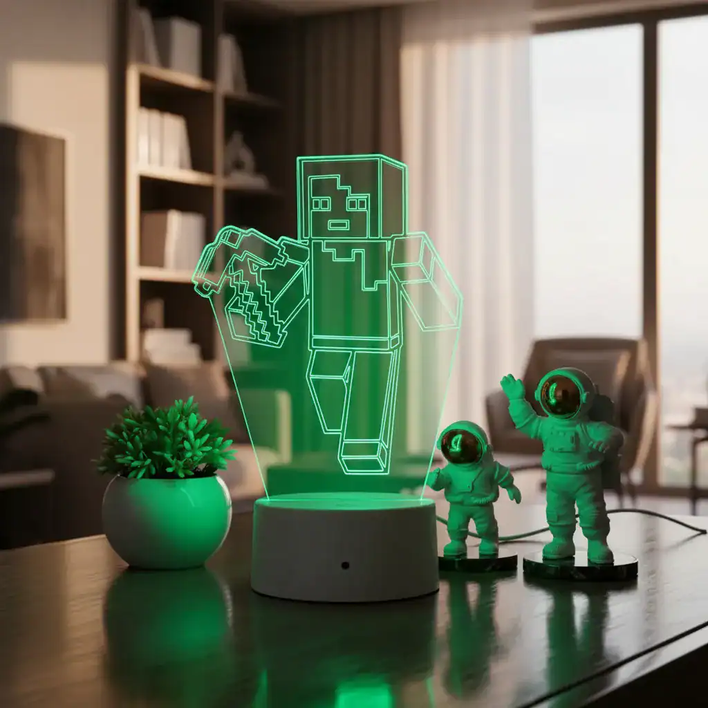 Luminária LED Minecraft USB