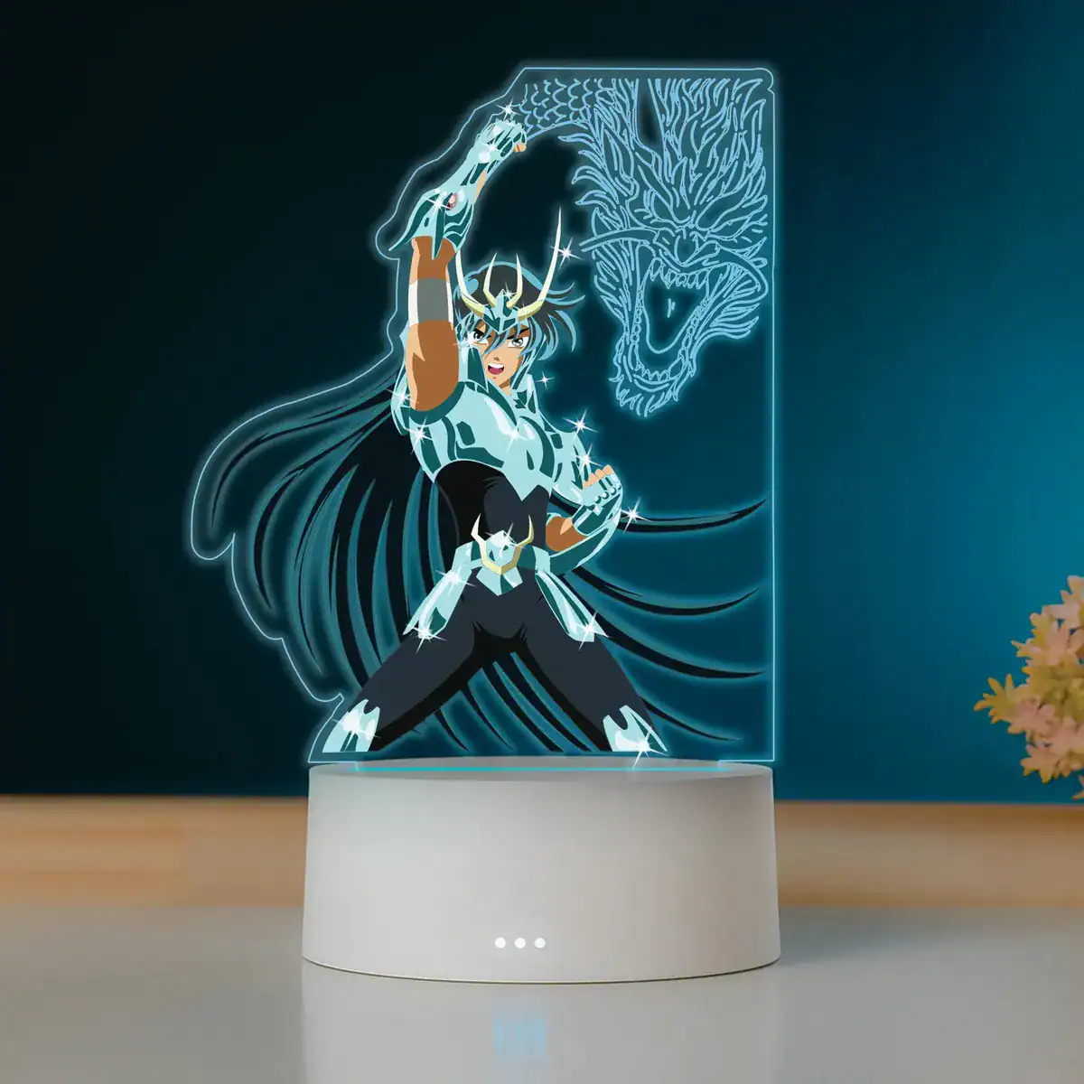 Luminária UV e LED Shiryu de Dragão Cavaleiros do Zodíaco