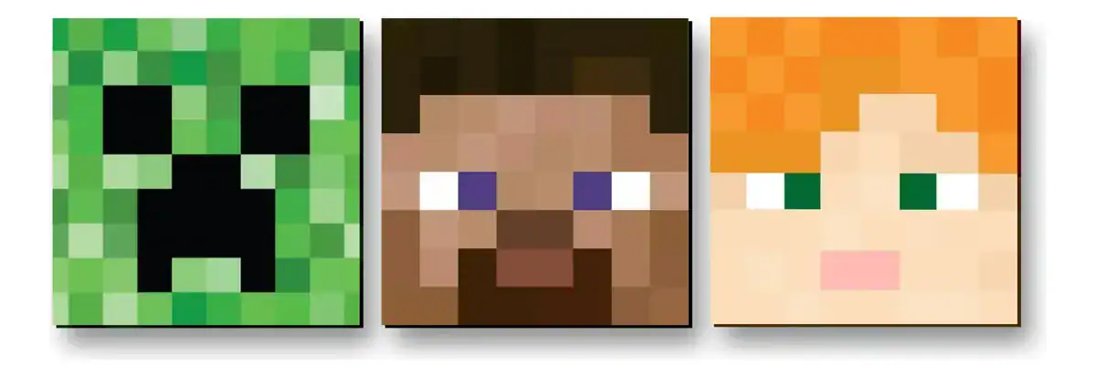 Quadro Decorativo Minecraft Personagens Trio
