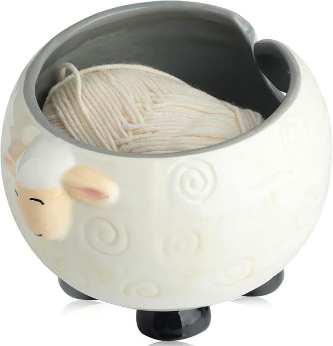 Tigela de fio de ovelha de cerâmica