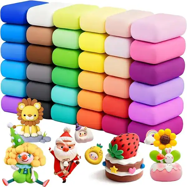 Kit de argila ultra leve de secagem ao ar com 36 cores diferentes