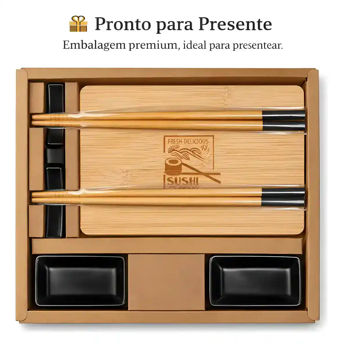 Jogo De Jantar Japonês Bambu Cerâmica