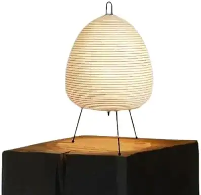Abajur Japonês de Papel LED, Lâmpada de Mesa Tripé