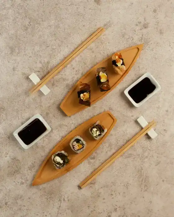 Aparelho De Jantar Japones Sushi Barca Bambu