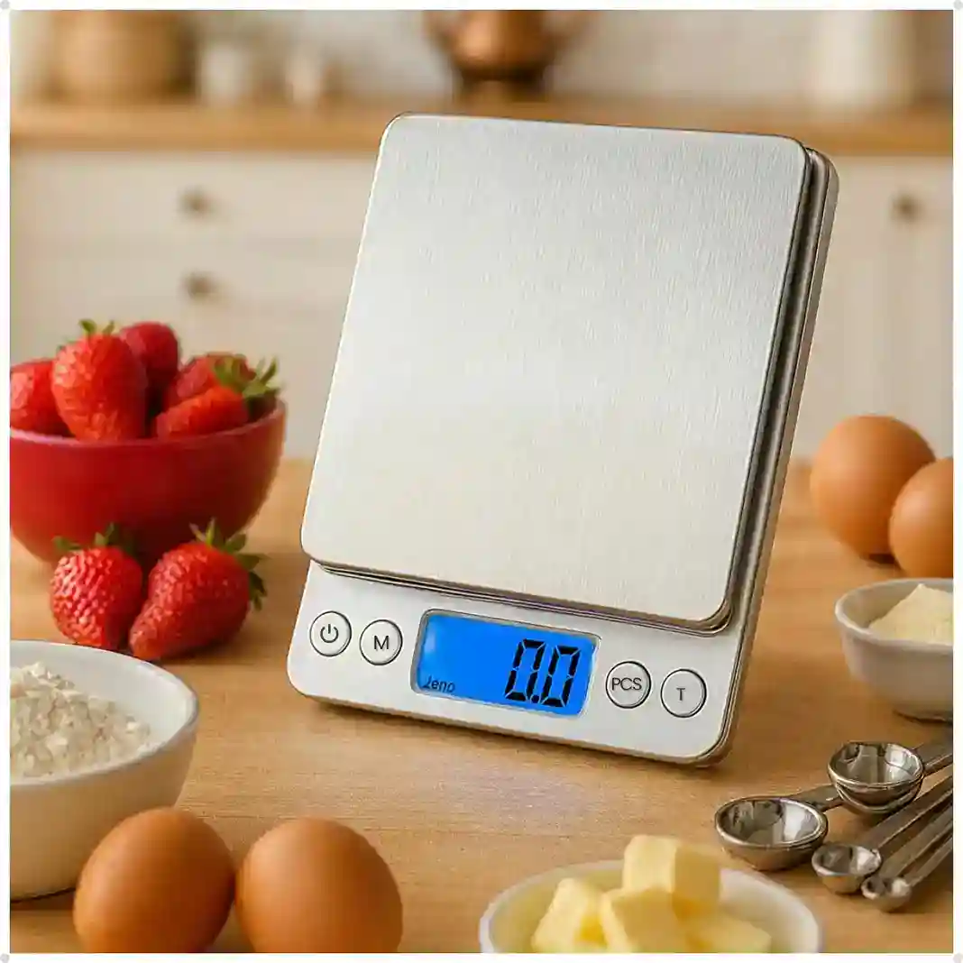 Balança Digital de Precisão para Cozinha com visor iluminado unidades variadas