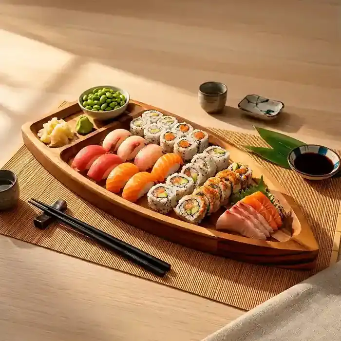Barca Madeira Servir Sushi Comida Japonesa