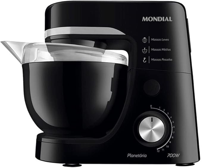 Batedeira Planetária Mondial BP-03 velocidades confeitaria tigela inox