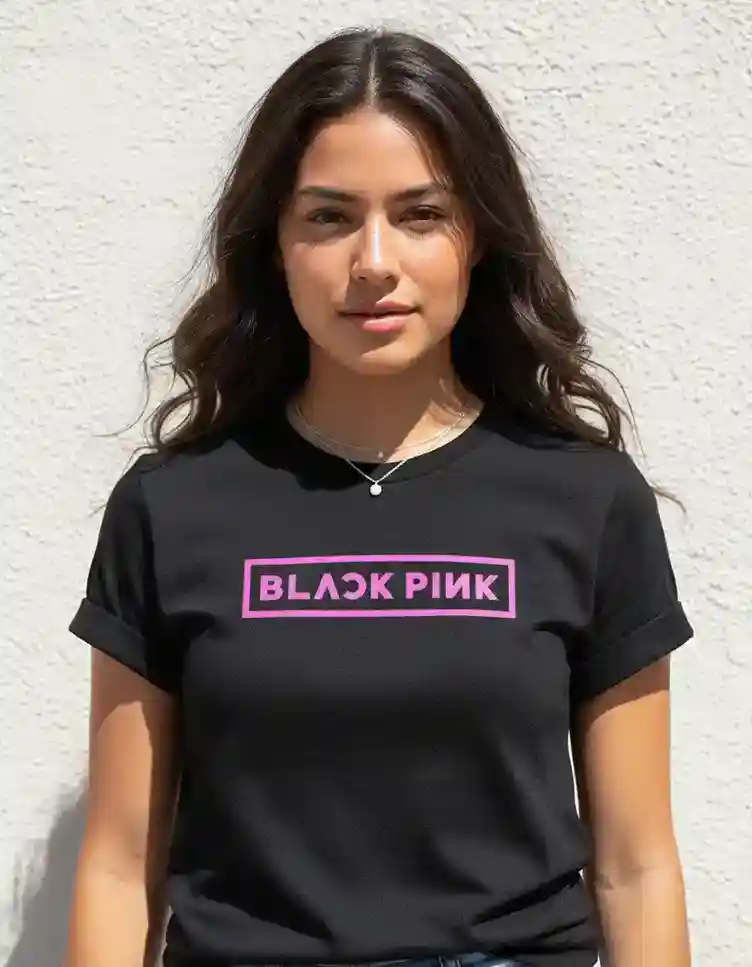 Camiseta Baby Look Feminina Grupo Blackpink Preta