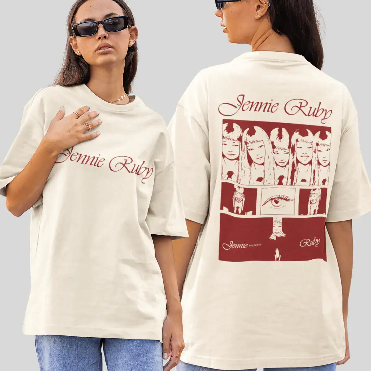 Camiseta Unissex Estampada Jennie Ruby Oversized