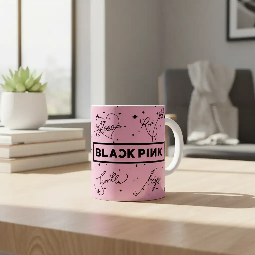 Caneca Porcelana Blackpink Assinaturas Integrantes