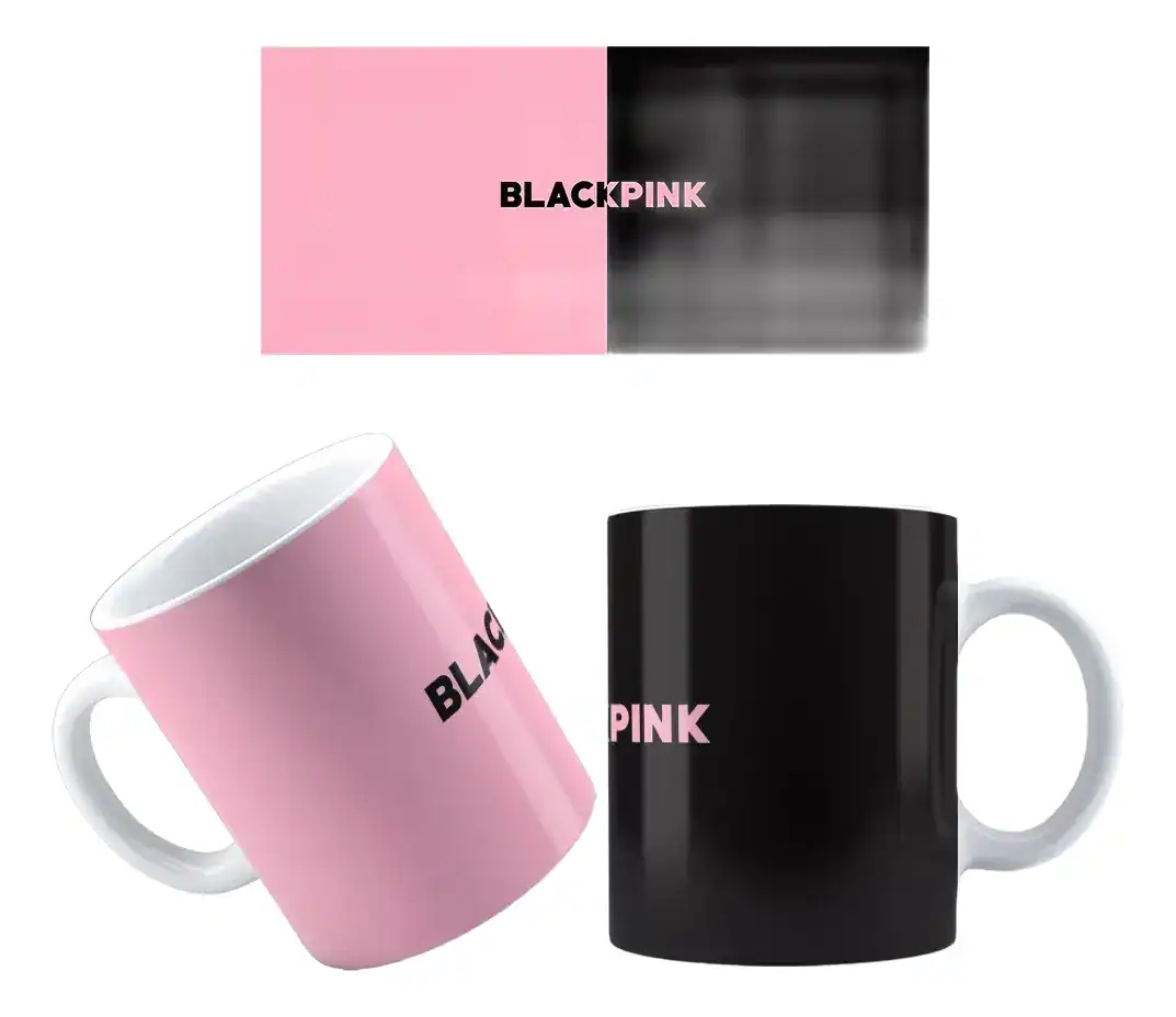 Caneca Porcelana Blackpink Rosa e Preta