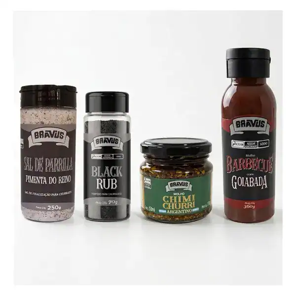 Combo de tempero com sal de parrilla e dry rub tema papai churrasqueiro