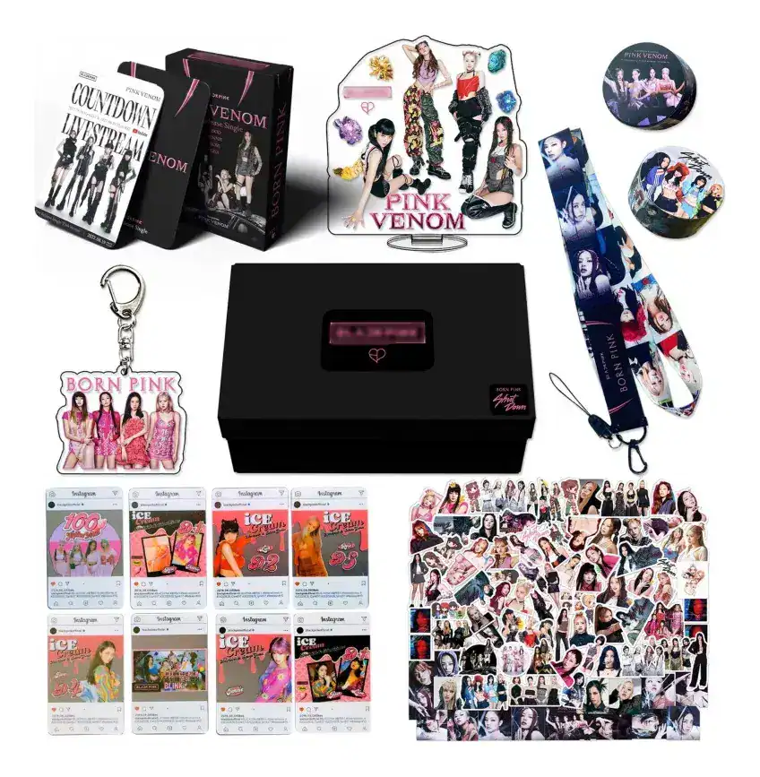 Conjunto de Cartões Adesivos Chaveiro Caixa Preta Blackpink
