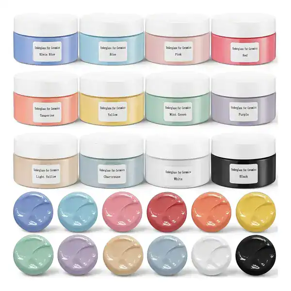 Conjunto Lemonsecret de pintura cerâmica underglaze com 12 cores