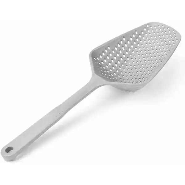 Escorredor multiuso de inox para massas e vegetais com cabo longo