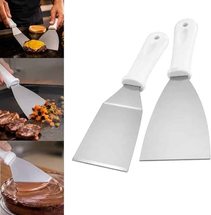 Espátula Culinária de Aço Inoxidável Curva e Reta confeitaria restaurante