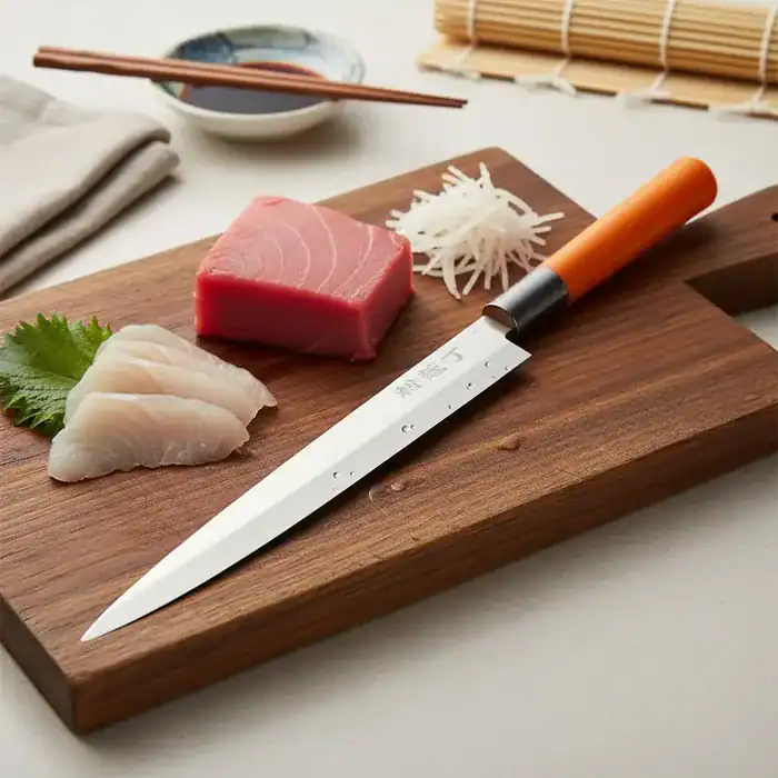 Faca Japonesa Para Sushi E Sashimi Inoxidável Yanaguiba Sekizo - Lâmina 24 CM