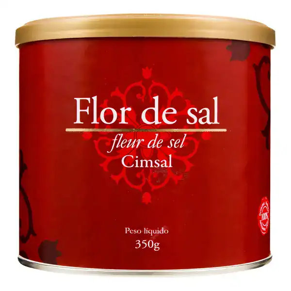 Flor de Sal Cimsal lata 350g integral colhida à mão salinas brasileiras